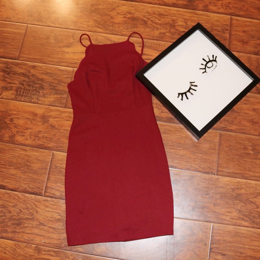 LuLu’s red wine tight mini dress!